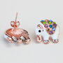 Silver Or Rose Gold Colour Elephant Stud Earrings, thumbnail 3 of 3