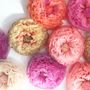 Nine Coral, Hot Pink And Gold Hand Dyed Paper Flowers, thumbnail 7 of 8