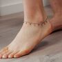 Gold And Silver Plated Colourful Dangle Dainty Anklet, thumbnail 2 of 4