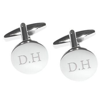 Monogrammed Round Cufflinks, 3 of 12