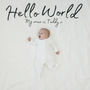 Personalised Hello World Baby Announcement Blanket, thumbnail 2 of 5