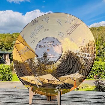 Personalised Vinyl Record Wedding Guest Book Alternative, 2 of 11