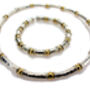 Silver And Gold Vermeil Beaten Tube Necklace, thumbnail 2 of 4