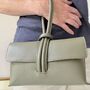 Leather Clutch Crossbody Bag With Knot Handle And Strap, thumbnail 11 of 12