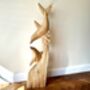 1m Tall Huge Hand Carved Wooden Mother And Baby Dolphin Ornament, thumbnail 4 of 12