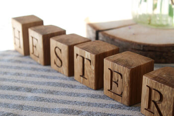 Personalised Wooden Baby Name Blocks| Six Blocks Minimum, 12 of 12