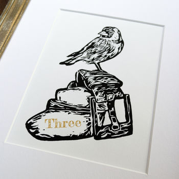 Personalised 'Leather' Third Wedding Anniversary Print, 7 of 10