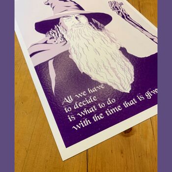 Lord Of The Rings Gandalf Portrait And Quote Print, 5 of 10