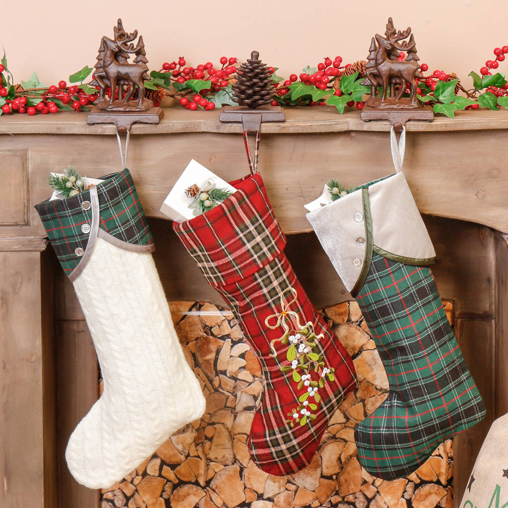 luxury tartan christmas stocking selection by dibor 