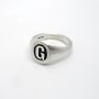 Personalised Initial Oval Silver Signet Ring, thumbnail 2 of 3