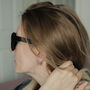 Silver C Shaped Hoop Earrings Gift For Her, thumbnail 4 of 10