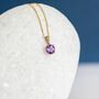 Personalised Solid 9ct Yellow Gold February Amethyst Birthstone Necklace, thumbnail 3 of 12