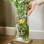 Personalised Birth Flower Cylinder Glass Birthday Vase, thumbnail 2 of 3