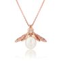 Rose Gold Pearl Bee Pendant, thumbnail 4 of 6