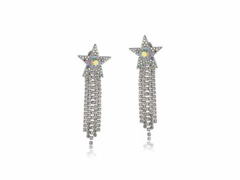 Celena Star Fringe Diamante Earrings, 2 of 3