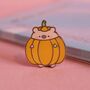 Pumpkin Pig Enamel Pin | Cute Pin Badges, thumbnail 2 of 5