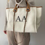 Personalised Cream And Tan Large Chain Initial Tote Bag, thumbnail 3 of 6