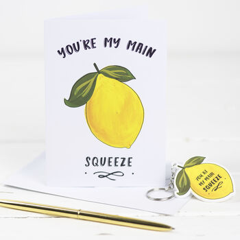 You're My Main Squeeze Romantic Card With Keyring, 2 of 4