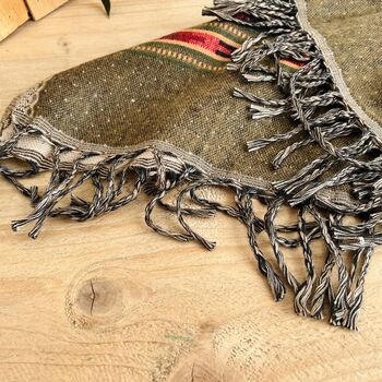 Handwoven Boho Recycled Cotton Blanket Scarf, 7 of 9