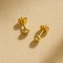 Tiny Diamond Nugget Stud Earrings, thumbnail 1 of 5