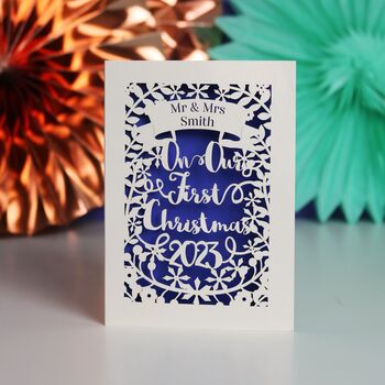 Personalised 'Our First Christmas' Papercut Card, 5 of 12