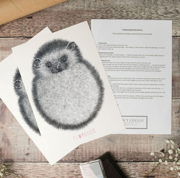 Personalised Baby Hedgehog Footprint Kit, 4 of 5