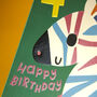 Colourful Zebra Age Four Children's Birthday Card, thumbnail 2 of 2