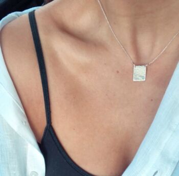Handmade Sterling Silver Textured Pendant Anne Necklace, 3 of 12