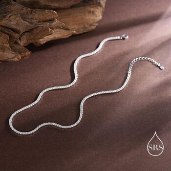 Sterling Silver 2mm Cz Tennis Necklace, 3 of 12