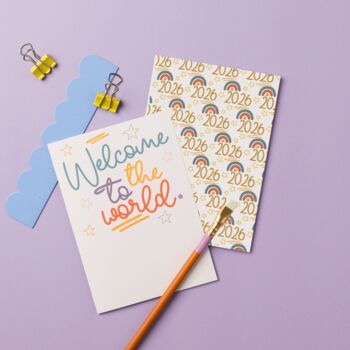 Welcome To The World Personalised New Baby Card, 2 of 5