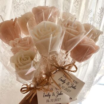 Wedding And Party Candles Favours / Personalised Roses Candle Gifts, 5 of 7