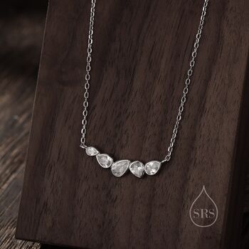 Droplet Cluster Pendant Necklace In Sterling Silver, 3 of 10