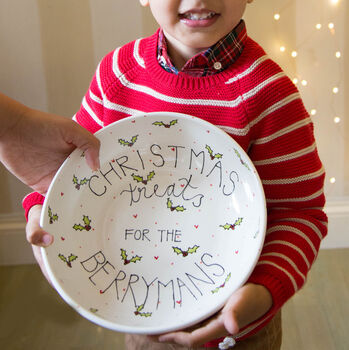 Personalised Family Name Christmas Bowl, 5 of 7