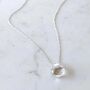 Clear Quartz Teardrop April Birthstone Necklace, Silver, thumbnail 2 of 6