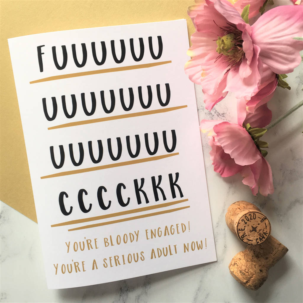 rude adult humour funny 'engagement' a5 card by the new witty ...