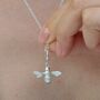 Sterling Silver Bee Charm Necklace, thumbnail 1 of 6