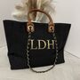Personalised Black Large Chain Tote Beach Bag, thumbnail 4 of 5