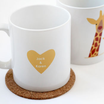 Giraffe Couple 'Selfie' Personalised Mug, 8 of 8