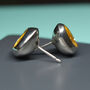 Handmade Sterling Silver Studs With Hidden Gold Treasure, thumbnail 4 of 9
