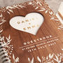 Personalised Gold Walnut Heart Wedding Guest Book, thumbnail 2 of 4