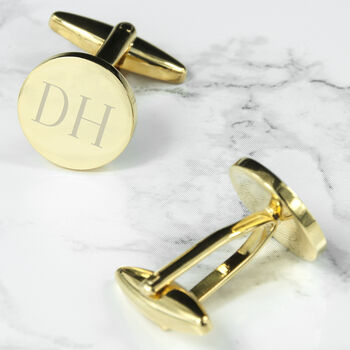 Monogrammed Round Cufflinks, 2 of 12
