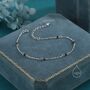 Sterling Silver 2mm Black Spinel Beaded Satellite Chain Bracelet, thumbnail 7 of 12