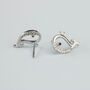 Sterling Silver Crystal Whale Stud Earrings, thumbnail 3 of 5