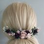 Burgundy And Blush Pink Flower Hair Comb, thumbnail 1 of 6