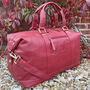 Red Soft Leather Travel Bag, Holdall, Flight Bag, thumbnail 1 of 6