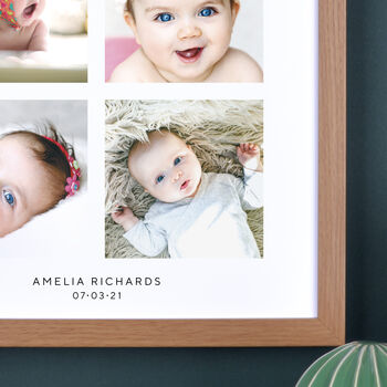 Personalised Six Photos Baby Print, 2 of 7