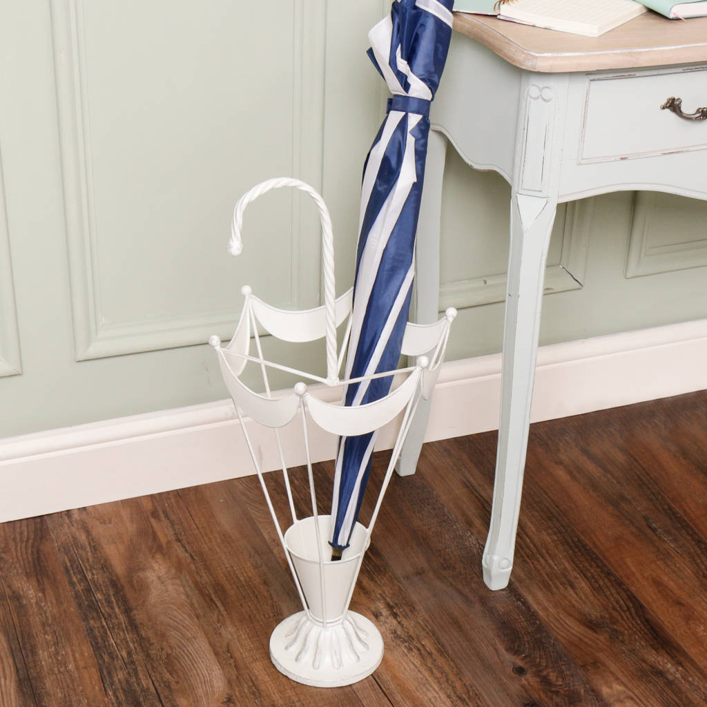 Vintage Cream Metal Umbrella Frame Stand By Dibor Vintage Cream Metal Umbrella Frame Stand
