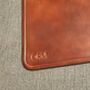 Personalised Stamped Leather Mouse Mat, Spanish Brown, thumbnail 5 of 12