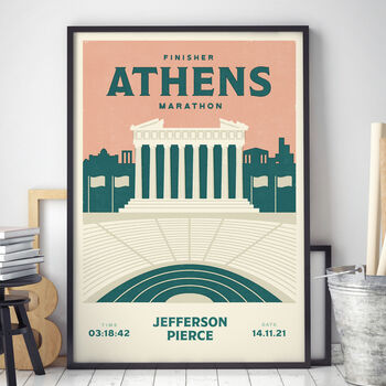 Personalised Athens Marathon Print, Unframed, 2 of 5