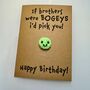 Personalised Funny Bogey Crochet Birthday Card Handmade, thumbnail 10 of 12